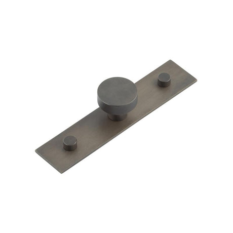 This is an image showing the Frelan - Thaxted Cupboard Knobs 30mm Plain Backplate Dark Bronze available to order from T.H. Wiggans Ironmongery in Kendal