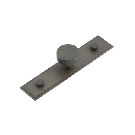 This is an image showing the Frelan - Thaxted Cupboard Knobs 30mm Stepped Backplate Dark Bronze available to order from T.H. Wiggans Ironmongery in Kendal