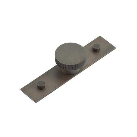 This is an image showing the Frelan - Thaxted Cupboard Knobs 40mm Plain Backplate Dark Bronze available to order from T.H. Wiggans Ironmongery in Kendal