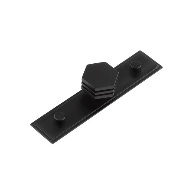 This is an image showing the Frelan - Nile Cupboard Knobs 30mm Stepped Matt Black available to order from T.H. Wiggans Ironmongery in Kendal