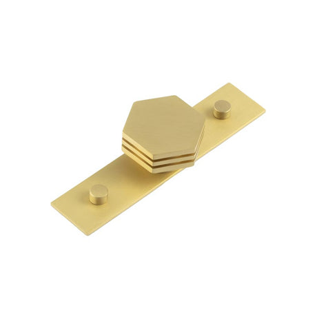 This is an image showing the Frelan - Nile Cupboard Knobs 40mm Plain Satin Brass available to order from T.H. Wiggans Ironmongery in Kendal