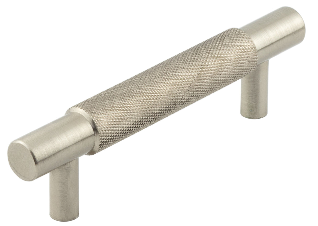 This is an image showing the Hoxton - Taplow SN 96mm Diamond Knurled Cabinet Handle available to order from T.H. Wiggans Ironmongery in Kendal