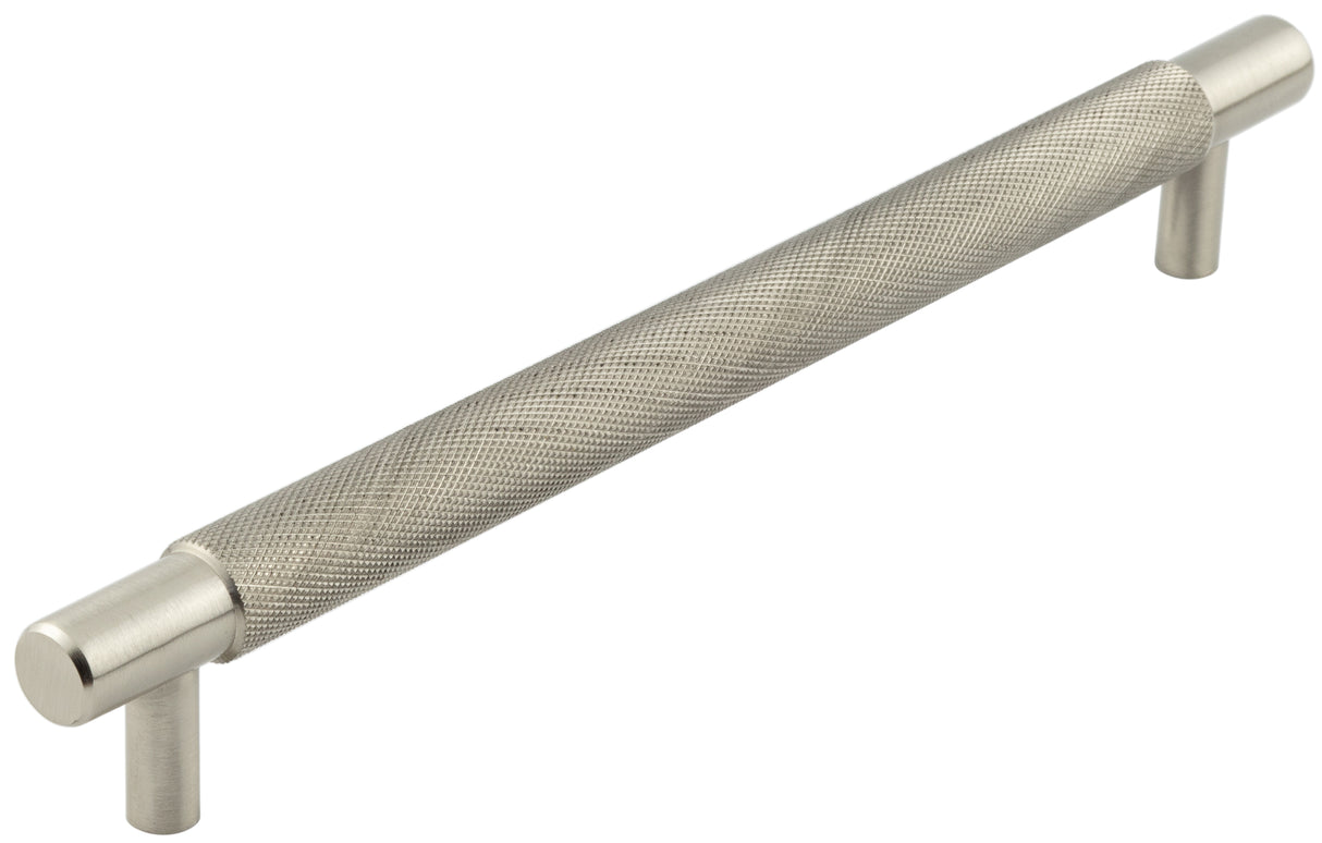 This is an image showing the Hoxton - Taplow SN 224mm Diamond Knurled Cabinet Handle available to order from T.H. Wiggans Ironmongery in Kendal