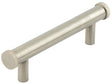 This is an image showing the Hoxton - Thaxted SN 96mm Line Knurled End Caps Cabinet handles available to order from T.H. Wiggans Ironmongery in Kendal