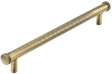 This is an image showing the Hoxton - Thaxted AB 224mm Line Knurled End Caps Cabinet handles available to order from T.H. Wiggans Ironmongery in Kendal