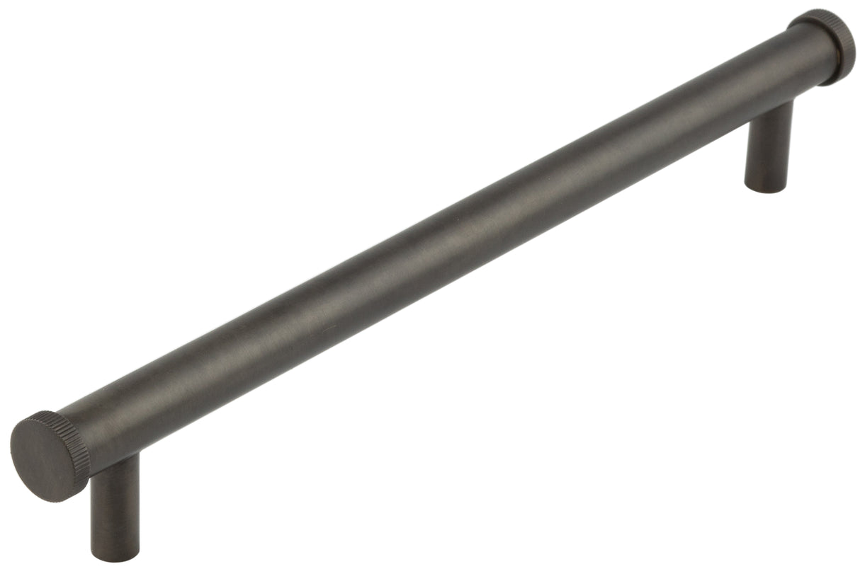 This is an image showing the Hoxton - Thaxted DB 244mm Line Knurled End Caps Cabinet handles available to order from T.H. Wiggans Ironmongery in Kendal