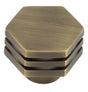 This is an image showing the Hoxton - Nile AB 30mm Hex Cupboard Knob With Step Detail available to order from T.H. Wiggans Ironmongery in Kendal