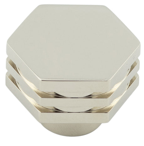 This is an image showing the Hoxton - Nile PN 30mm Hex Cupboard Knob With Step Details available to order from T.H. Wiggans Ironmongery in Kendal