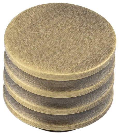 This is an image showing the Hoxton - Sturt AB 30mm Cupboard Knob Grooved available to order from T.H. Wiggans Ironmongery in Kendal