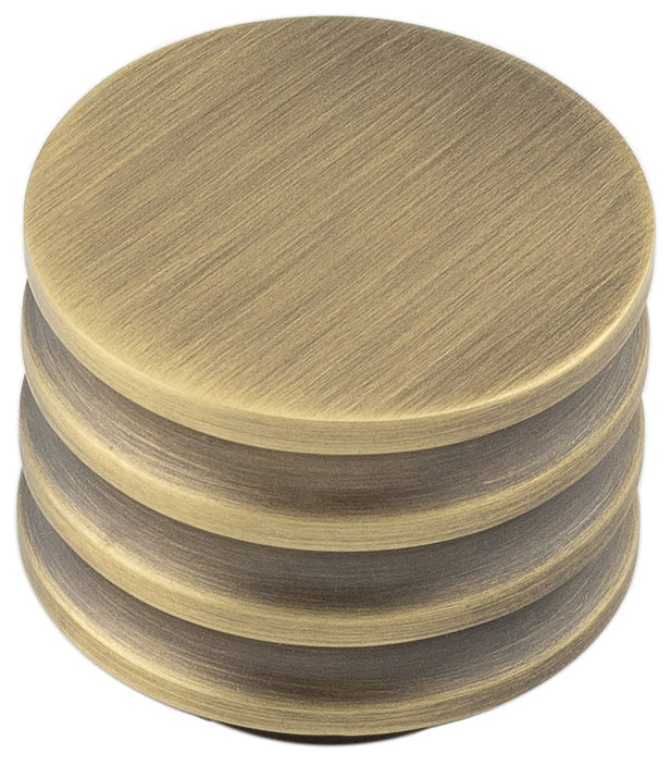 This is an image showing the Hoxton - Sturt AB 30mm Cupboard Knob Grooved available to order from T.H. Wiggans Ironmongery in Kendal