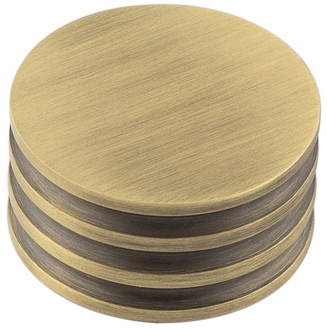 This is an image showing the Hoxton - Sturt AB 40mm Cupboard Knob Grooved available to order from T.H. Wiggans Ironmongery in Kendal