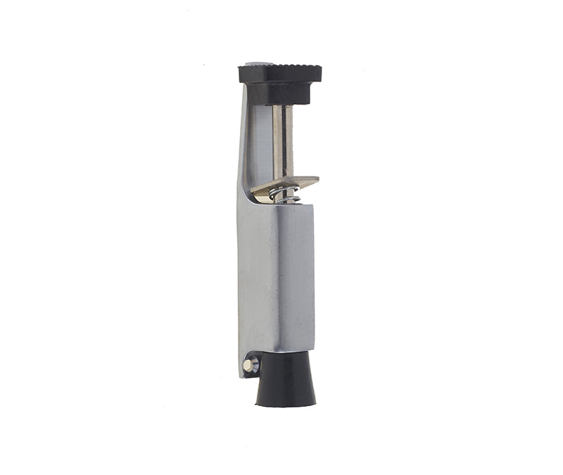 This is an image showing the Frelan - 119mm Foot Operated Door Holder - Satin Chrome available to order from T.H. Wiggans Ironmongery in Kendal