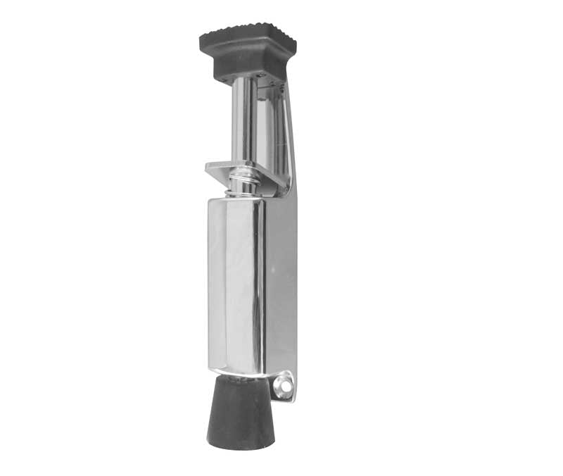This is an image showing the Frelan - 180mm Foot Operated Door Holder - Polished Chrome available to order from T.H. Wiggans Ironmongery in Kendal