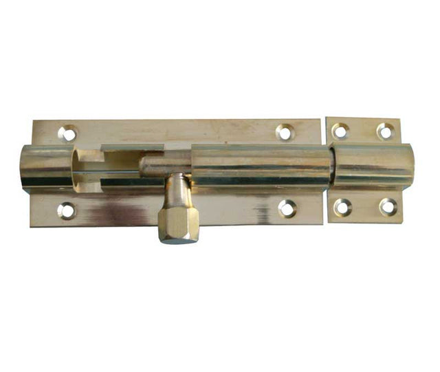 This is an image showing the Frelan - 100x25mm PB STR Barrel bolt available to order from T.H. Wiggans Ironmongery in Kendal