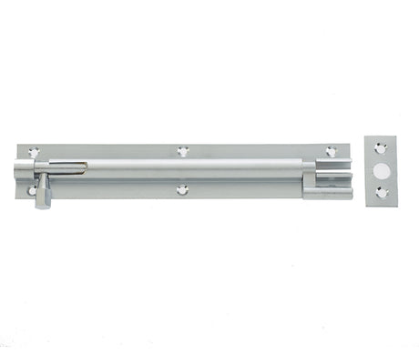 This is an image showing the Frelan - 150x25mm SC NKD Barrel bolt available to order from T.H. Wiggans Ironmongery in Kendal