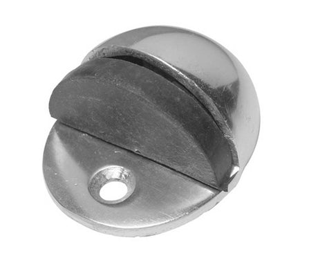 This is an image showing the Frelan - SAA 50mm Oval Flr Door stop available to order from T.H. Wiggans Ironmongery in Kendal