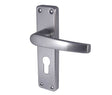 This is an image showing the Frelan - Contract Door Handle on Euro Profile Lockplate Satin Anodised Aluminium available to order from T.H. Wiggans Ironmongery in Kendal