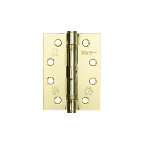 This is an image showing the Frelan - 102x76mm Stainless Steel Ball Bearing Hinges Grade 11 - Electro Brass available to order from T.H. Wiggans Ironmongery in Kendal