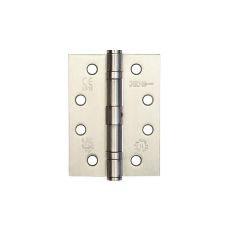 This is an image showing the Frelan - 102x76mm Stainless Steel Ball Bearing Hinges Grade 11 - Satin Nickel available to order from T.H. Wiggans Ironmongery in Kendal