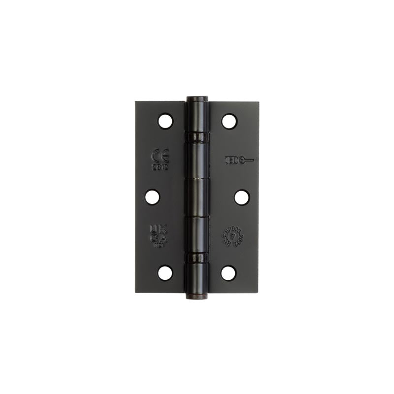 This is an image showing the Frelan - 89x58x2mm Black Steel ball bearing hinge available to order from T.H. Wiggans Ironmongery in Kendal