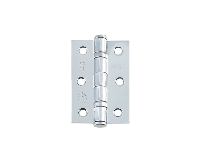 This is an image showing the Frelan - 76x50mm Steel Ball Bearing Hinges Grade 7 - Polished Chrome available to order from T.H. Wiggans Ironmongery in Kendal