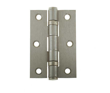 This is an image showing the Frelan - 76x50mm Steel Ball Bearing Hinges Grade 7 - Satin Nickel available to order from T.H. Wiggans Ironmongery in Kendal