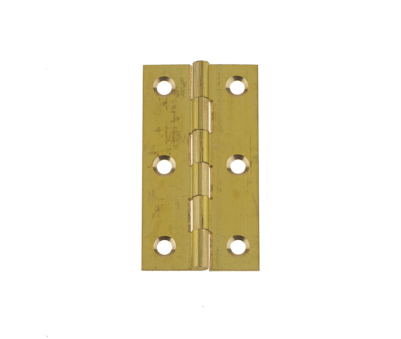 This is an image showing the Frelan - 63x32mm Solid Drawn Brass Butt Hinges - Self Colour Brass available to order from T.H. Wiggans Ironmongery in Kendal