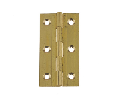 This is an image showing the Frelan - 76x42mm Solid Drawn Brass Butt Hinges - Self Colour Brass available to order from T.H. Wiggans Ironmongery in Kendal