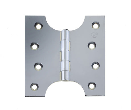 This is an image showing the Frelan - 127x102mm Budget Parliament Hinges - Polished Chrome available to order from T.H. Wiggans Ironmongery in Kendal