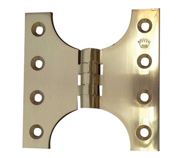 This is an image showing the Frelan - 152x102mm Crown Parliament Hinges - Polished Brass available to order from T.H. Wiggans Ironmongery in Kendal