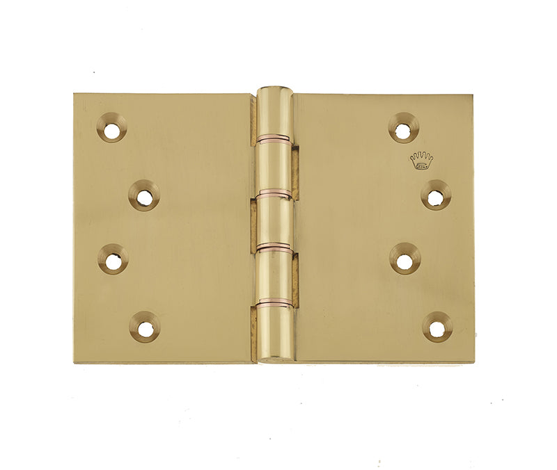 This is an image showing the Frelan - 102x152mm Projection Brass Hinges - Polished Brass available to order from T.H. Wiggans Ironmongery in Kendal