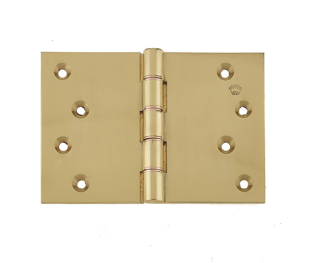 This is an image showing the Frelan - 102x152mm Projection Brass Hinges - Polished Brass available to order from T.H. Wiggans Ironmongery in Kendal