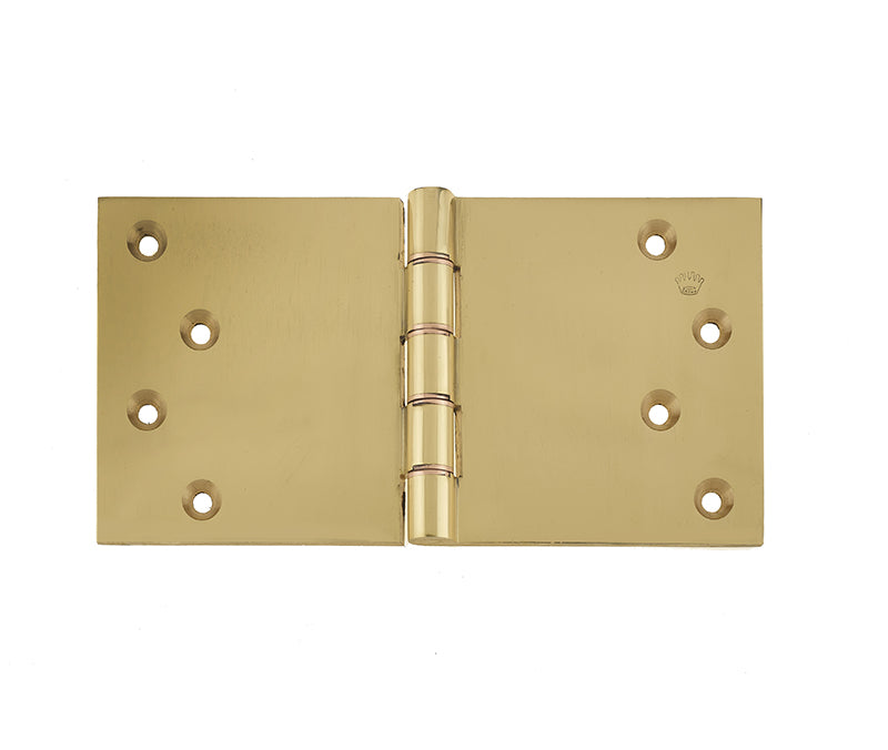 This is an image showing the Frelan - 102x200mm Projection Brass Hinges - Polished Brass available to order from T.H. Wiggans Ironmongery in Kendal