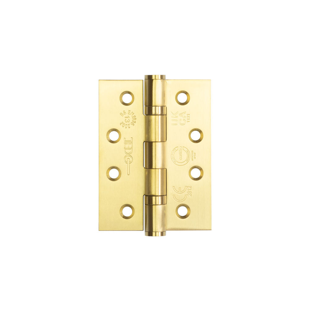 This is an image showing the Frelan - 102x76mm Grade 202 Stainless Steel Ball Bearing Hinges Grade 13 - Satin available to order from T.H. Wiggans Ironmongery in Kendal