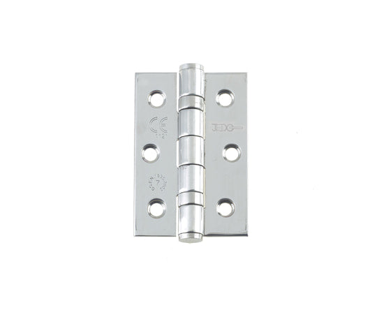 This is an image showing the Frelan - 76 x 50mm Stainless Steel Ball Bearing Hinges - Polished Stainless Stee available to order from T.H. Wiggans Ironmongery in Kendal