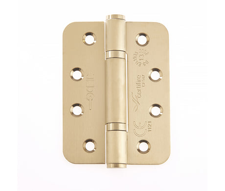 This is an image showing the Frelan - 102x76x3mm SB Radius PBH 3 knuckle hinge Pack of 3 available to order from T.H. Wiggans Ironmongery in Kendal