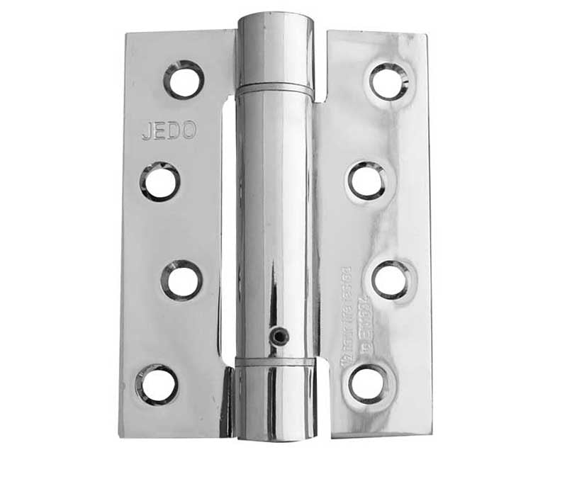 This is an image showing the Frelan - 102x76mm Steel Single Action Spring Hinges - Polished Chrome available to order from T.H. Wiggans Ironmongery in Kendal