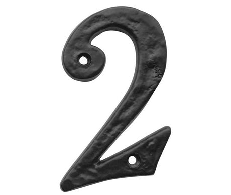 This is an image showing the Frelan - Screws Fixed Numeral 2 - Antique Black available to order from T.H. Wiggans Ironmongery in Kendal