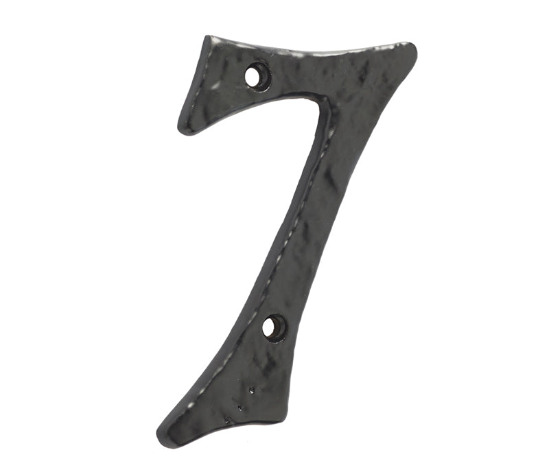 This is an image showing the Frelan - Screws Fixed Numeral 7 - Antique Black available to order from T.H. Wiggans Ironmongery in Kendal