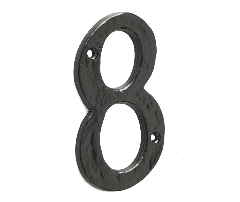 This is an image showing the Frelan - Screws Fixed Numeral 8 - Antique Black available to order from T.H. Wiggans Ironmongery in Kendal