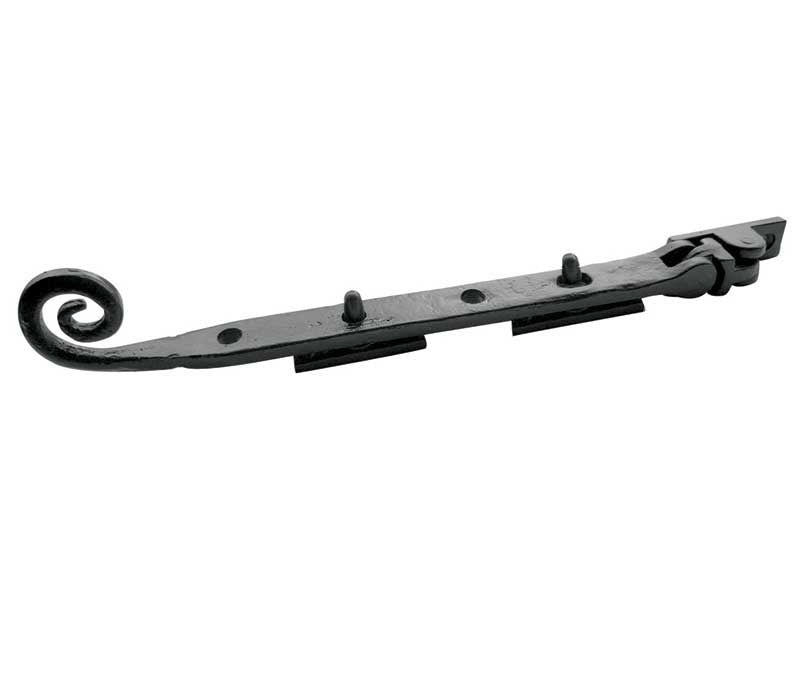 This is an image showing the Frelan - Monkey Tail Casement Stay 250mm - Antique Black available to order from T.H. Wiggans Ironmongery in Kendal