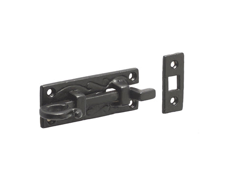 This is an image showing the Frelan - Necked Bolt 100mm - Antique Black available to order from T.H. Wiggans Ironmongery in Kendal