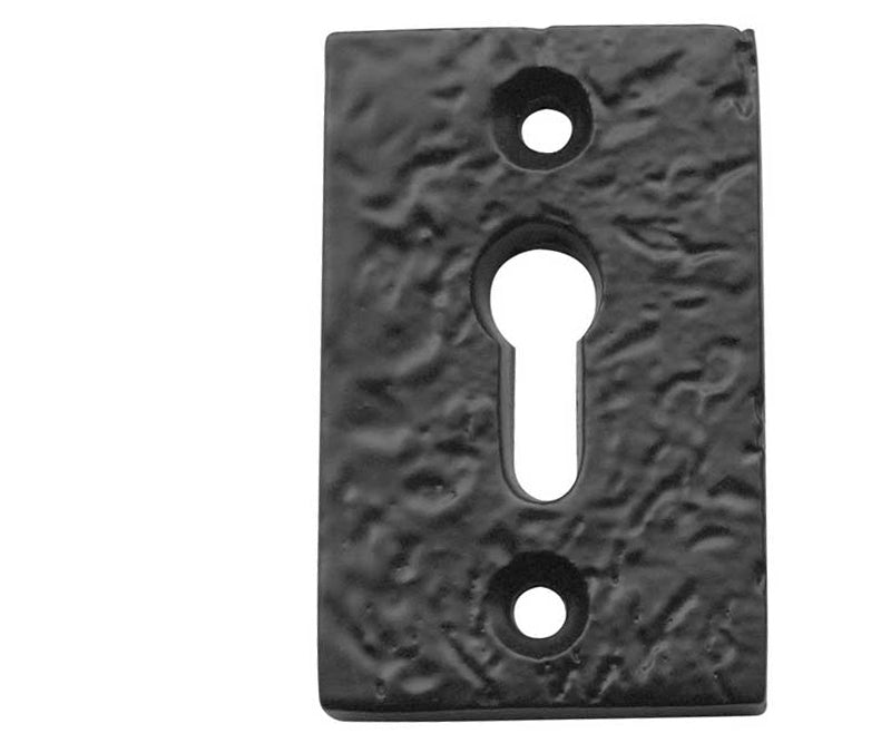 This is an image showing the Frelan - Rectangular Standard Key Escutcheon - Antique Black available to order from T.H. Wiggans Ironmongery in Kendal