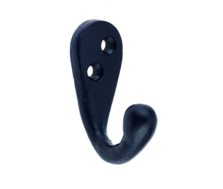 This is an image showing the Frelan - Single Coat Hook - Antique Black available to order from T.H. Wiggans Ironmongery in Kendal