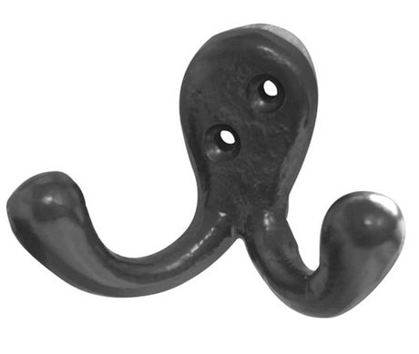 This is an image showing the Frelan - Double Robe Hook - Antique Black available to order from T.H. Wiggans Ironmongery in Kendal