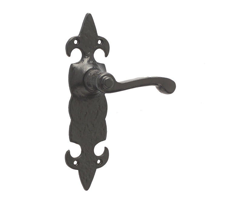 This is an image showing the Frelan - Fleur De Lys Lever Latch Handles available to order from T.H. Wiggans Ironmongery in Kendal