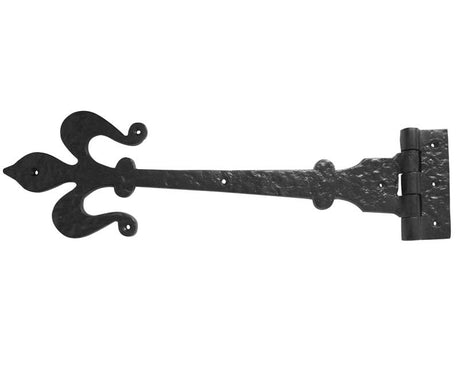 This is an image showing the Frelan - Fleur De Lys 400mm Hinges - Antique Black available to order from T.H. Wiggans Ironmongery in Kendal