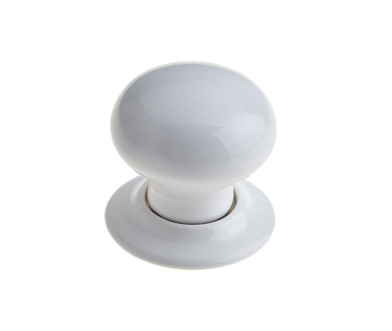 This is an image showing the Frelan - White Porcelain Unsprung Mortice Knobs - White available to order from T.H. Wiggans Ironmongery in Kendal