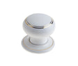 This is an image showing the Frelan - White Lined Porcelain Unsprung Mortice Knobs - White/Gold Line available to order from T.H. Wiggans Ironmongery in Kendal