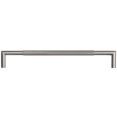 This is an image showing the Frelan - 425x20mm GM Mitred B/T Linear Knurled Pull Handle 304g available to order from T.H. Wiggans Ironmongery in Kendal
